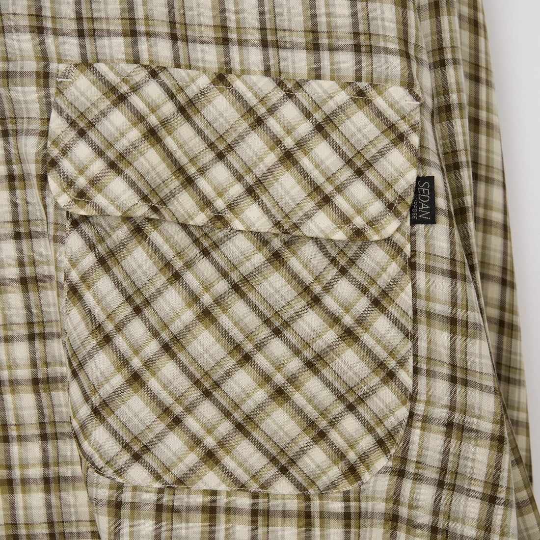 SEDAN ALL-PURPOSE [セダン オールパーパス] ダブルガーゼプレイド オープンカラーシャツ [SD26S-SH02] KHK/OLV