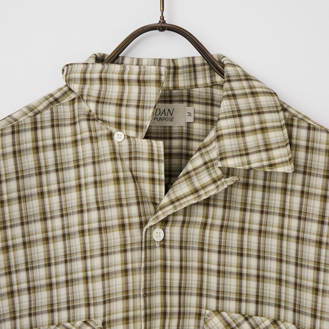 SEDAN ALL-PURPOSE [セダン オールパーパス] ダブルガーゼプレイド オープンカラーシャツ [SD26S-SH02] KHK/OLV