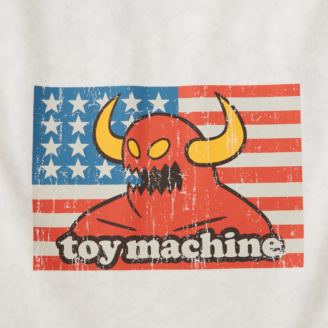toy machine [トイマシーン] AMERICAN MONSTER フェードウォッシュ ロングスリーブTシャツ [TMPGLT4] WHITE