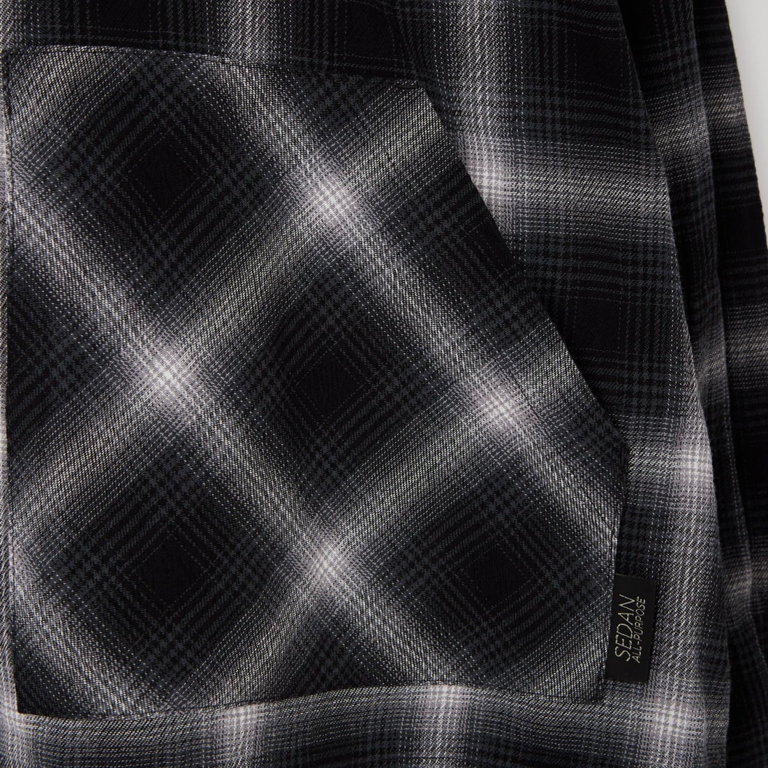 SEDAN ALL-PURPOSE [セダン オールパーパス] オンブレチェックフーデッドシャツ [SD26S-SH03] BLACK PLAI