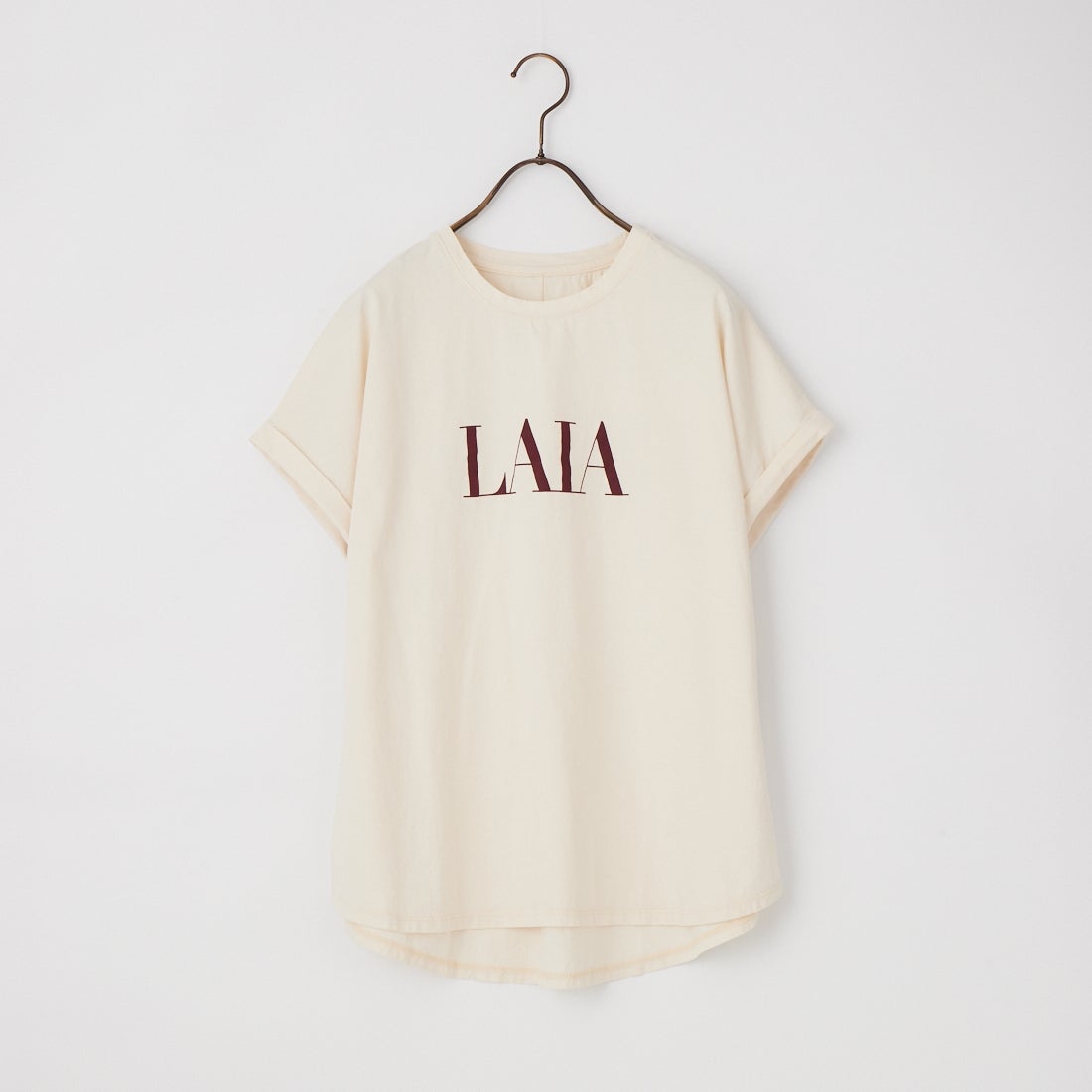 MICA&DEAL [マイカアンドディール] LAIA ロゴヘムラウンドTシャツ [0126209101] L/BEIGE