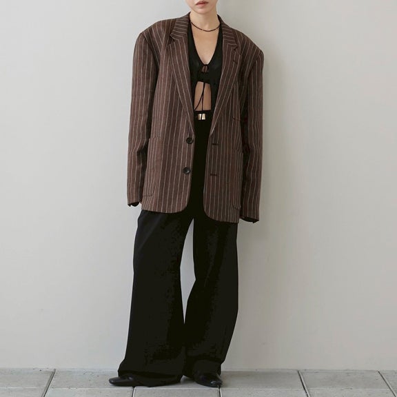 TODAYFUL [トゥデイフル] ボーイフレンド ストライプリネンジャケット [12610108] BRN