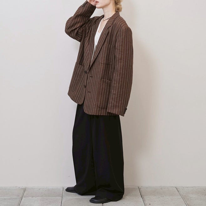 TODAYFUL [トゥデイフル] ボーイフレンド ストライプリネンジャケット [12610108] BRN
