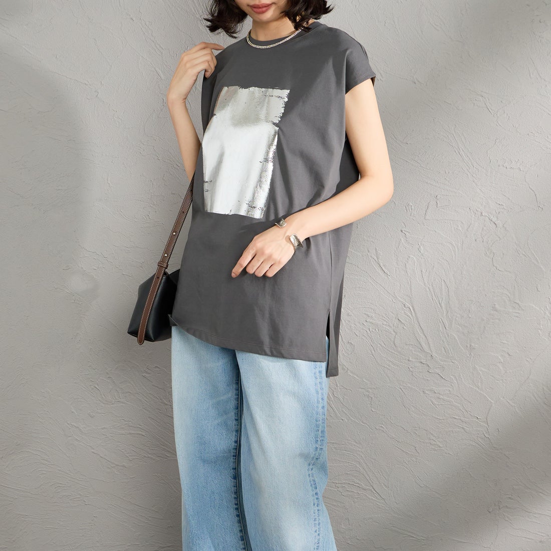 08 CHARCOA&&モデル身長：162cm 着用サイズ：F&&