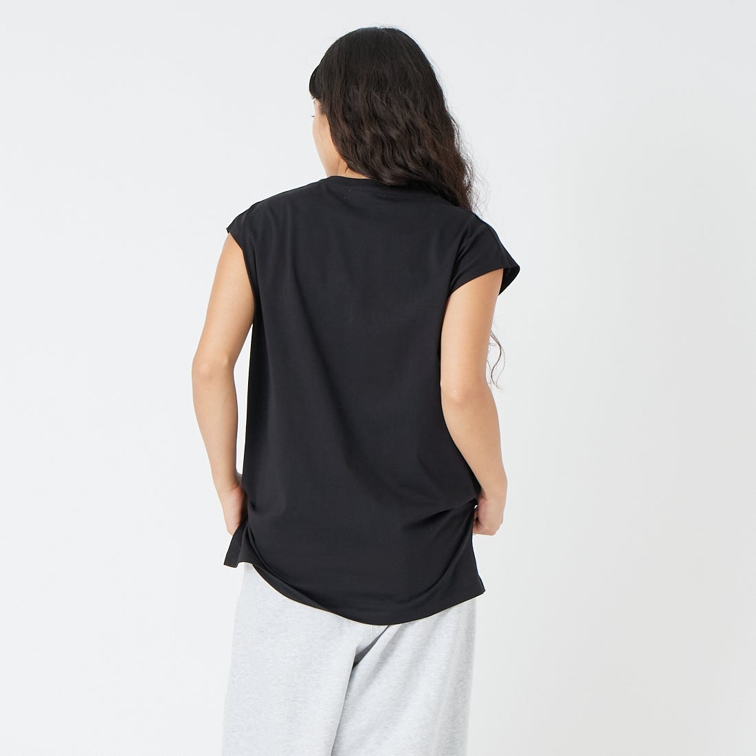 Maison de L'allure [メゾン ドゥ ラリュール] ボックス箔プリントTシャツ [M26312014] 09 BLACK