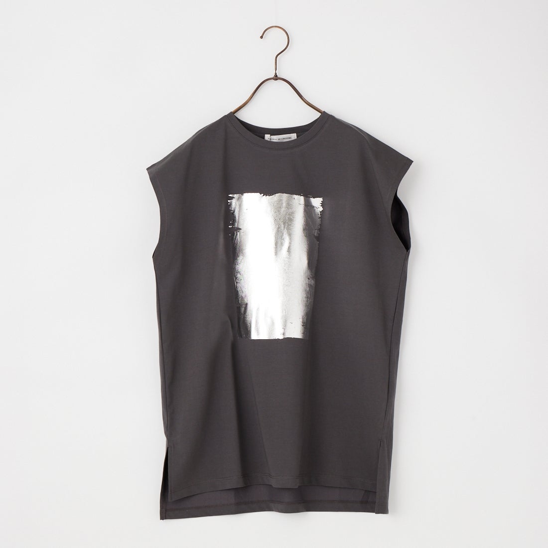 Maison de L'allure [メゾン ドゥ ラリュール] ボックス箔プリントTシャツ [M26312014] 08 CHARCOA