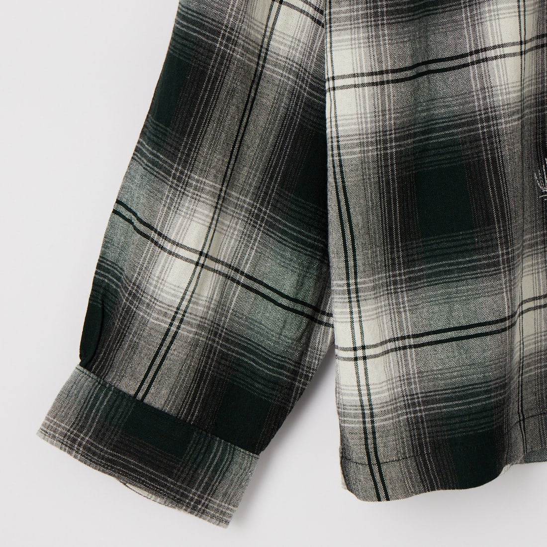 BOW WOW [バウワウ] リメイクレーヨンエイジドチェックシャツ [BW261-RRPS] D.GREEN/WH