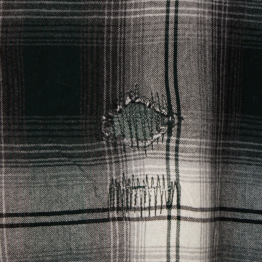 BOW WOW [バウワウ] リメイクレーヨンエイジドチェックシャツ [BW261-RRPS] D.GREEN/WH