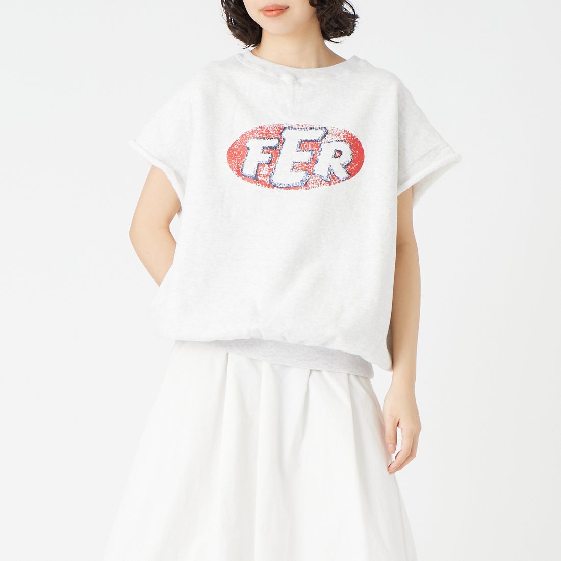 BOW WOW [バウワウ] FERモータスポーツ エイジドスウェット [BW261-FMSSS] M.GRAY &&モデル身長：162cm 着用サイズ：S&&