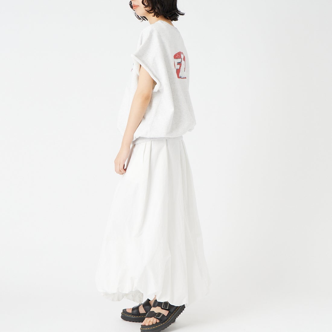 BOW WOW [バウワウ] FERモータスポーツ エイジドスウェット [BW261-FMSSS] M.GRAY &&モデル身長：162cm 着用サイズ：S&&