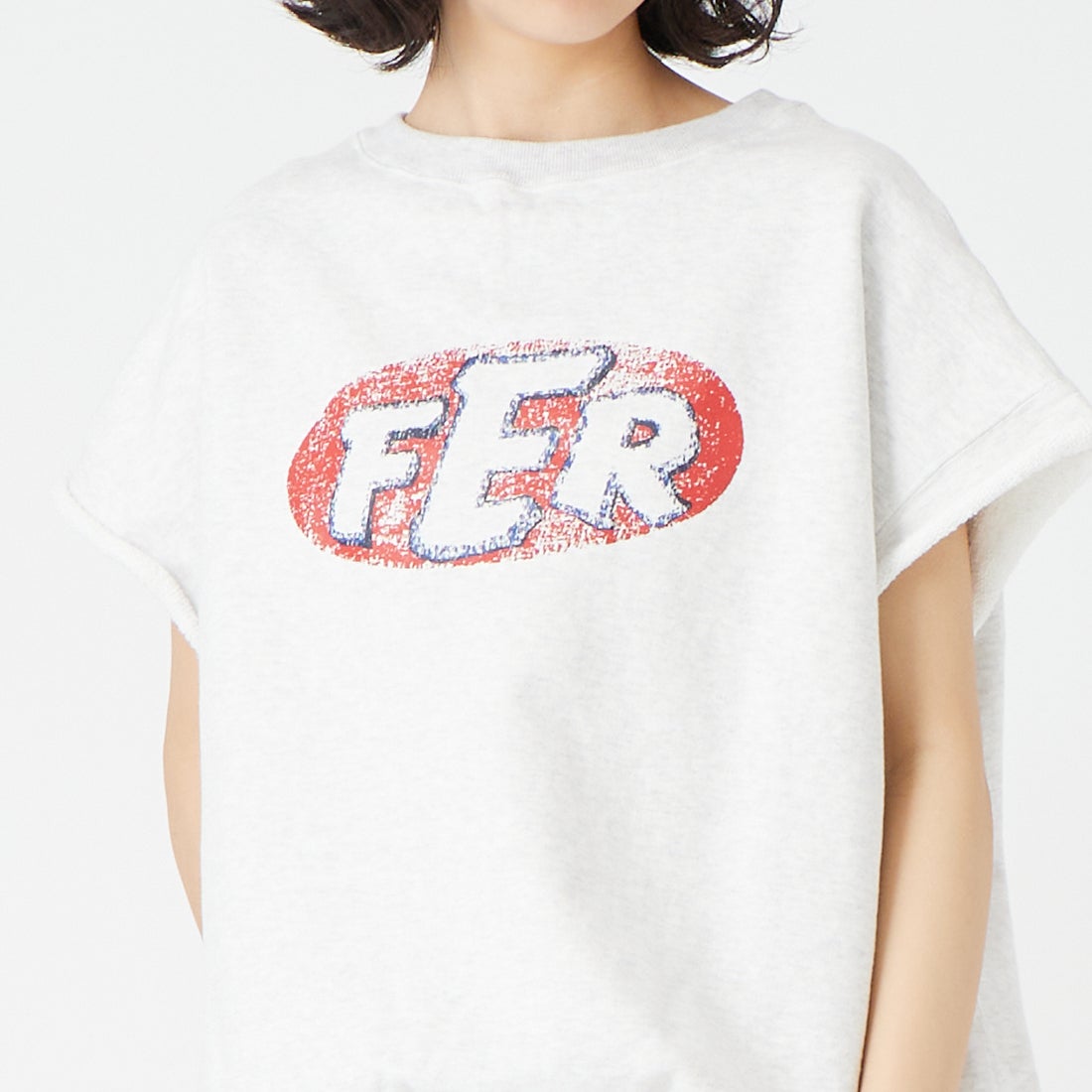 BOW WOW [バウワウ] FERモータスポーツ エイジドスウェット [BW261-FMSSS] M.GRAY &&モデル身長：162cm 着用サイズ：S&&