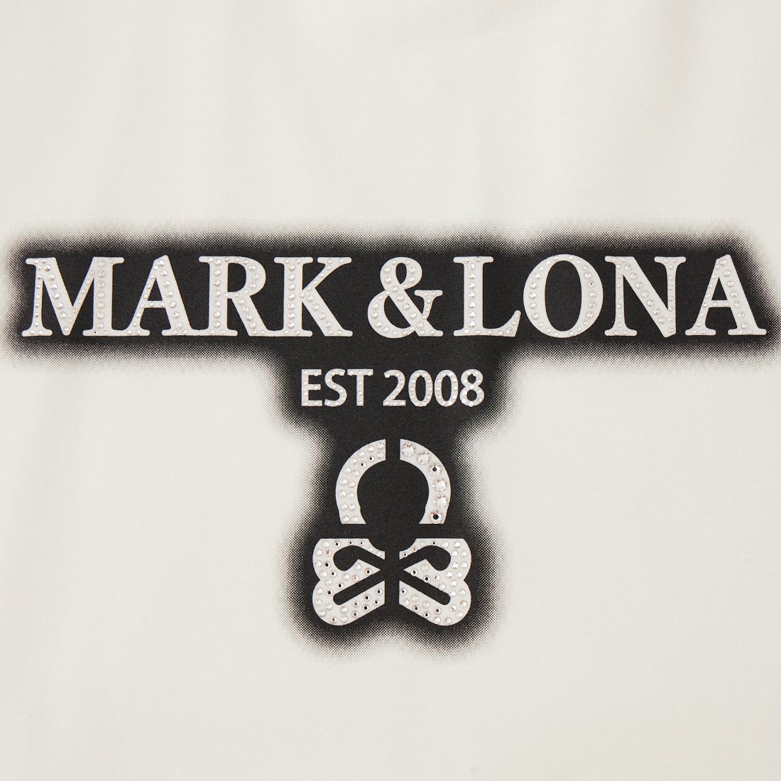 MARK & LONA [マークアンドロナ] スワロフスキーロゴ モックネックTシャツ [MLM-6A-AA04] WHITE