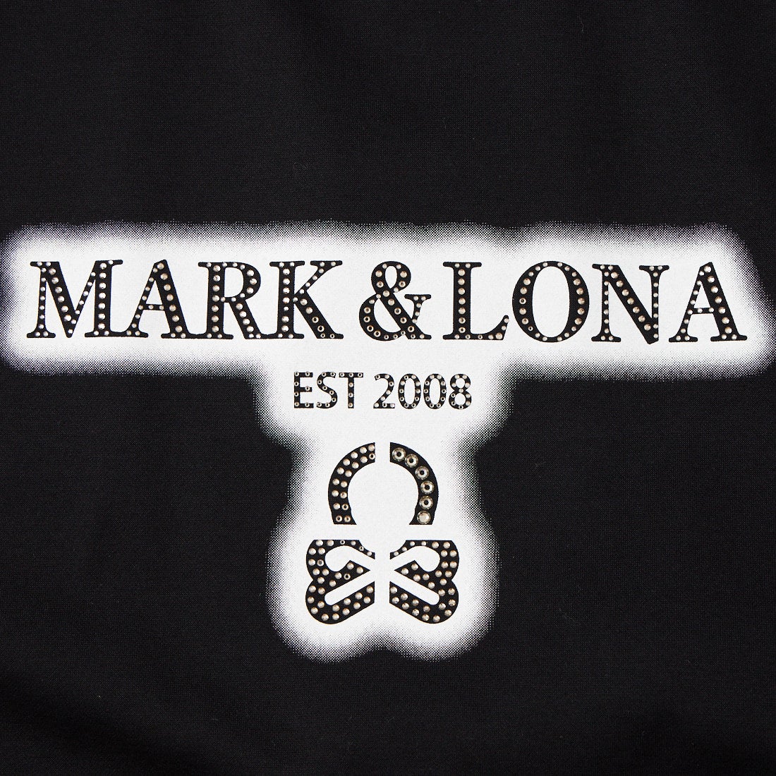 MARK & LONA [マークアンドロナ] スワロフスキーロゴ モックネックTシャツ [MLM-6A-AA04] BLACK