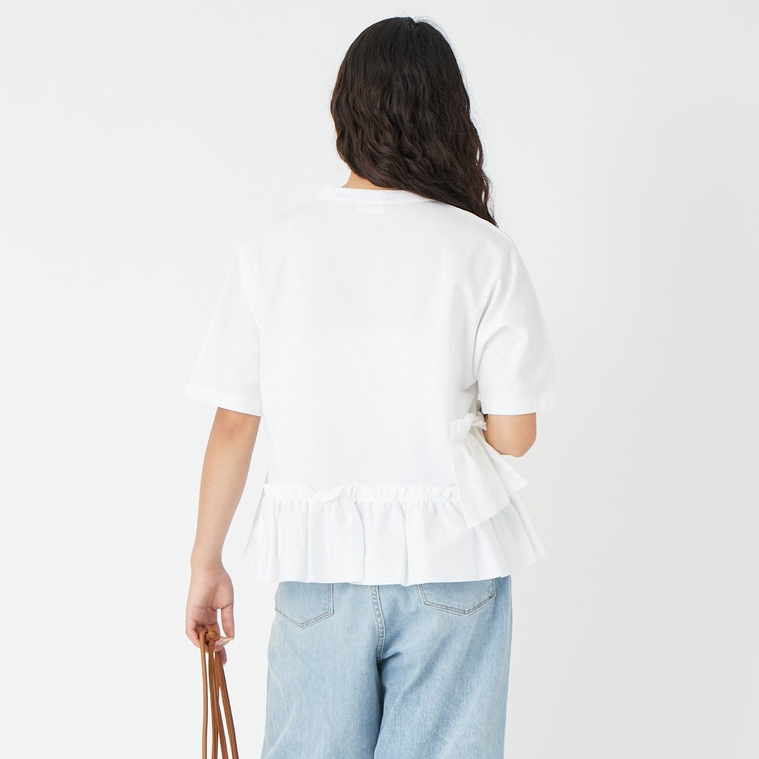 RhodolirioN [ロドリリオン] スワローフリルティアードトップス [SW1078] A WHITE &&モデル身長：162cm 着用サイズ：0&&