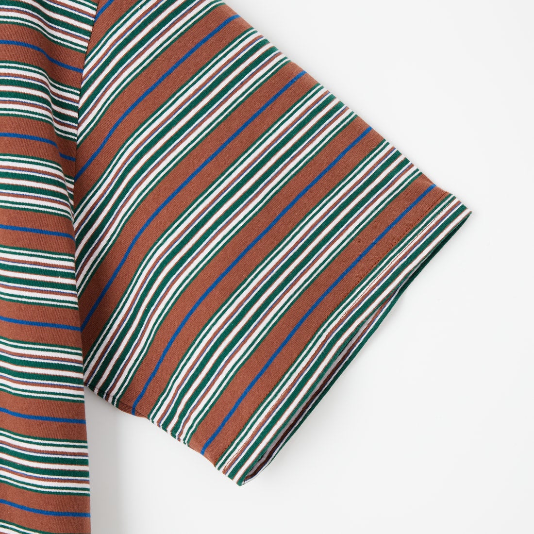 South2West8 [サウスツーウエストエイト] マルチストライプ ショートスリーブラウンドポケットTシャツ [SX742] A BROWN