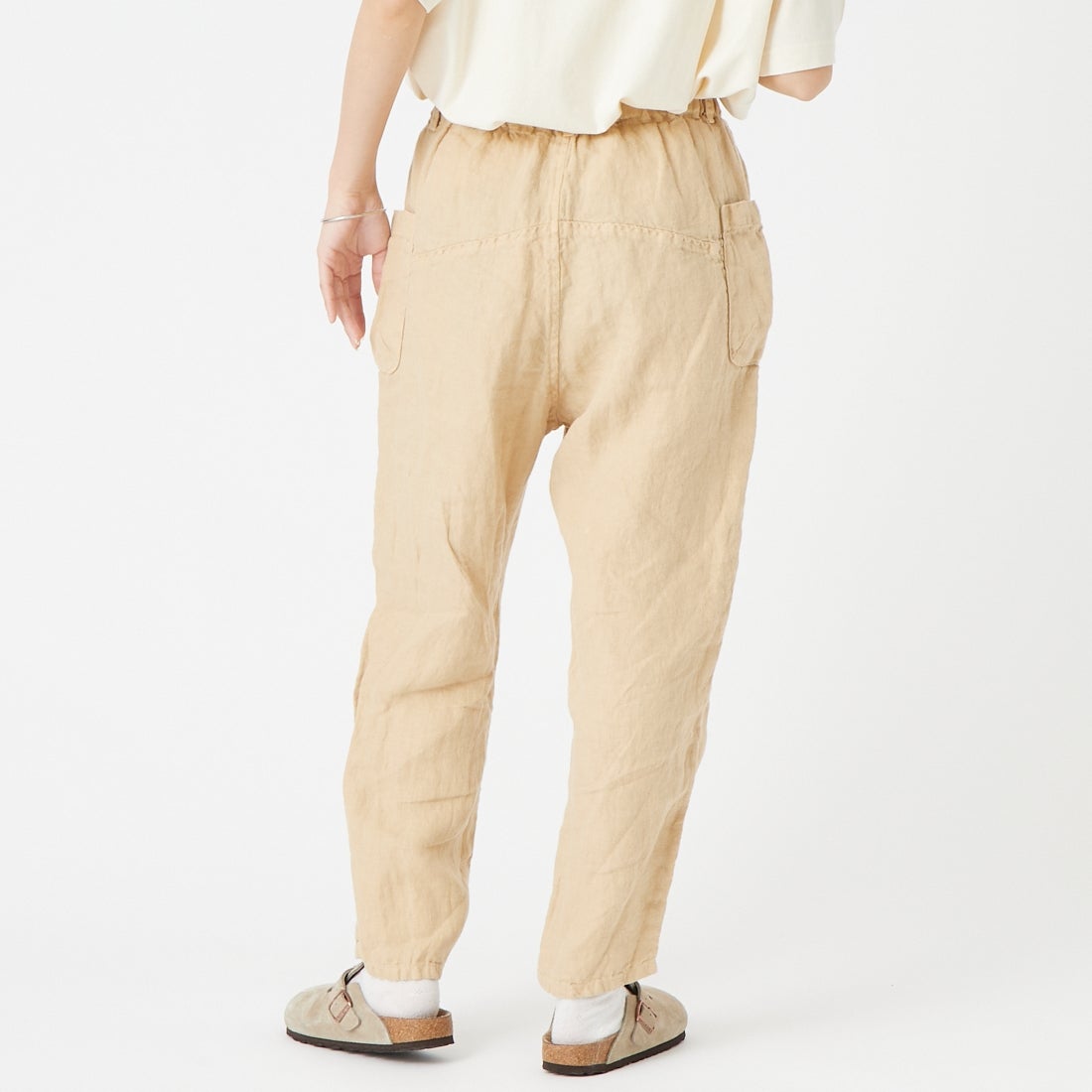 tumugu: [ツムグ] ソリトリネン イージーパンツ [TB23244A] 14 MILLY B &&モデル身長：162cm 着用サイズ：1&&