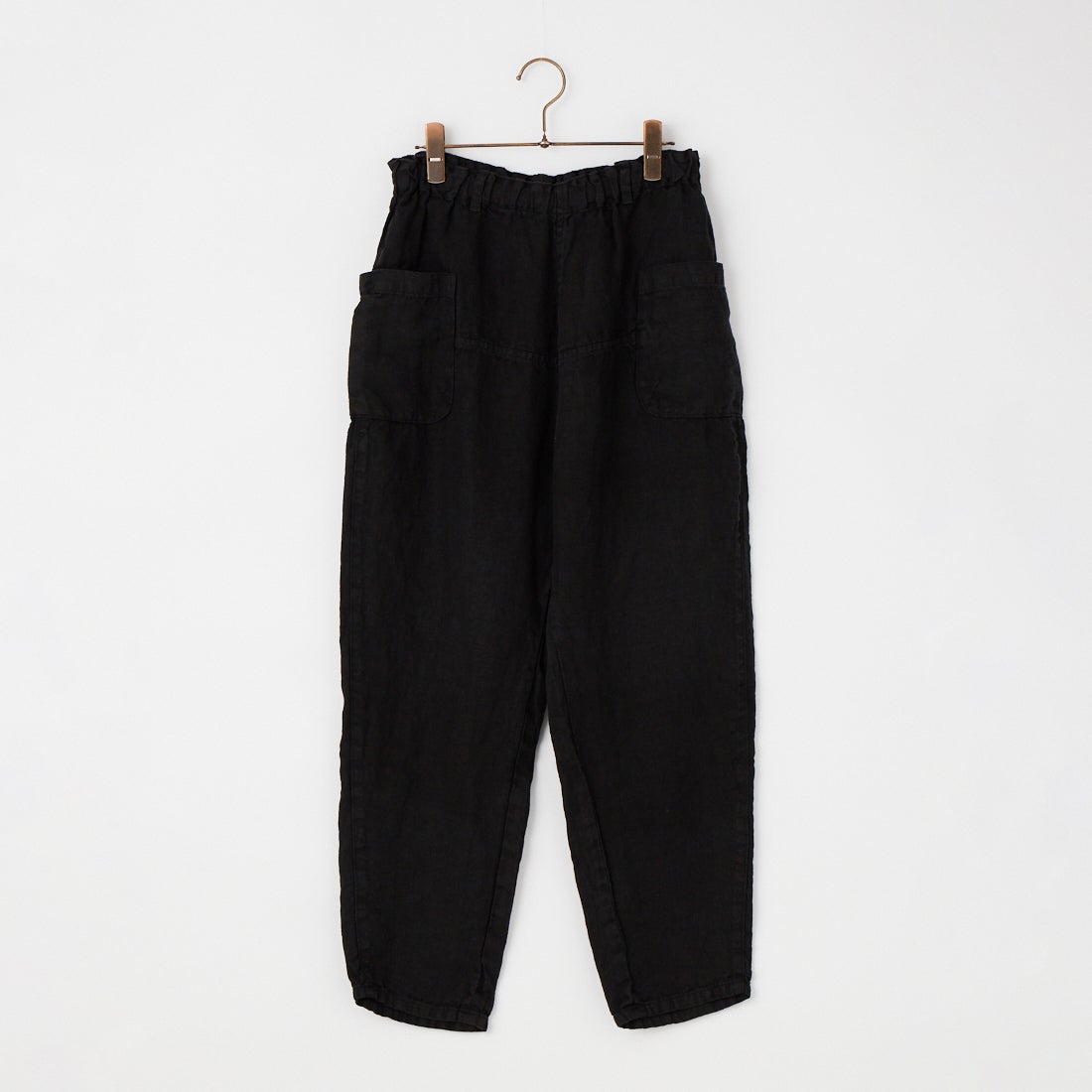 tumugu: [ツムグ] ソリトリネン イージーパンツ [TB23244A] 99 BLACK