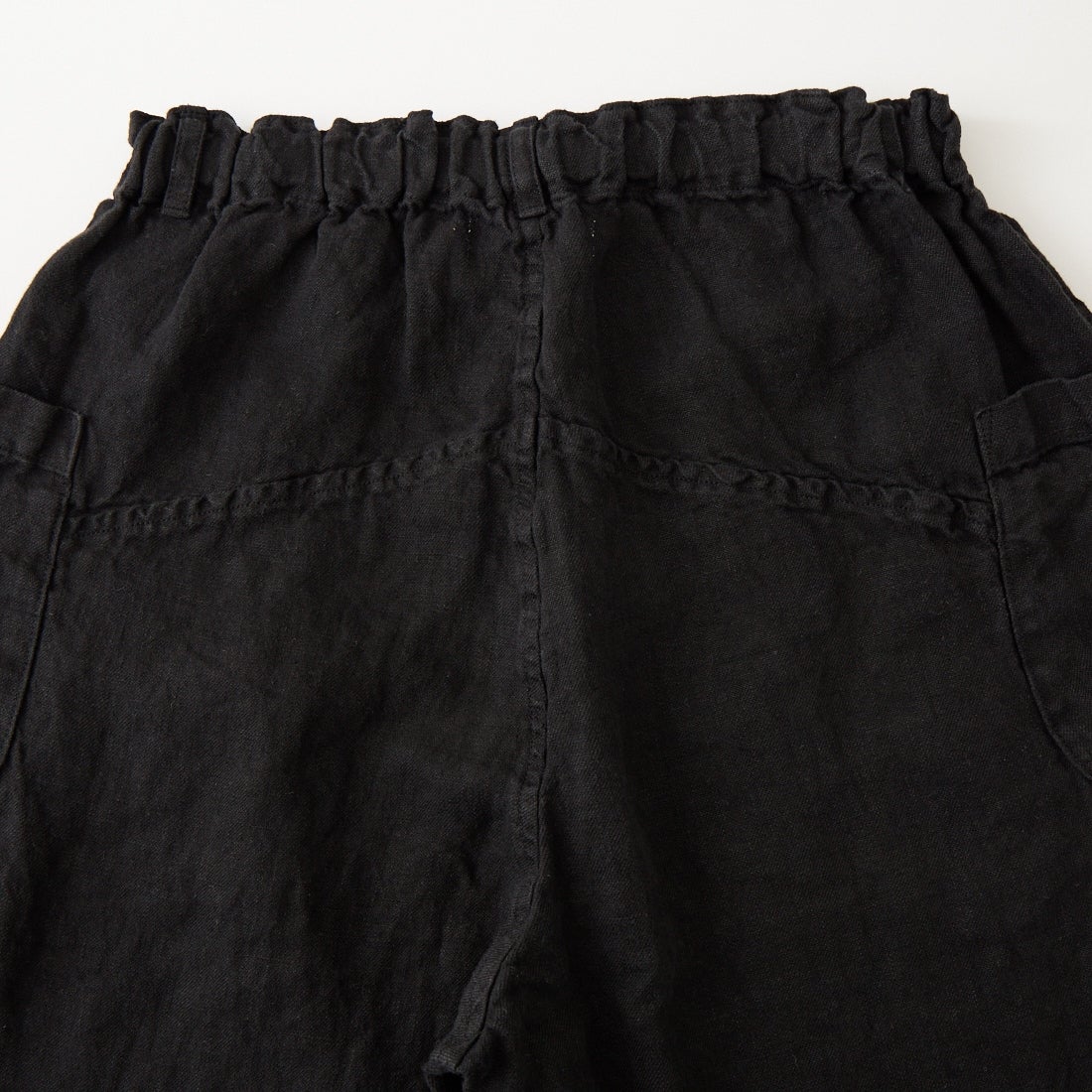 tumugu: [ツムグ] ソリトリネン イージーパンツ [TB23244A] 99 BLACK