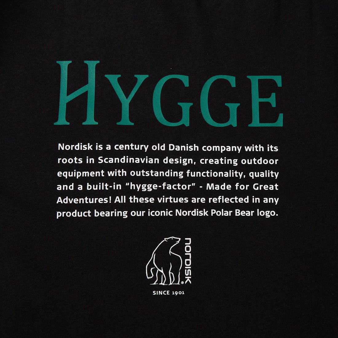 NORDISK [ノルディスク] 別注 HYGGE バックプリントTシャツ [NU11703-JF] BLK