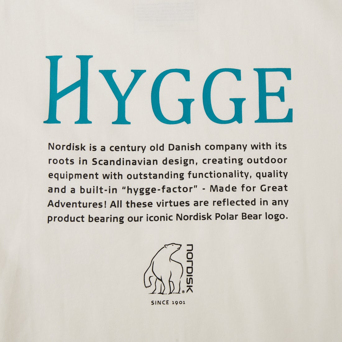 NORDISK [ノルディスク] 別注 HYGGE バックプリントTシャツ [NU11703-JF] WHT