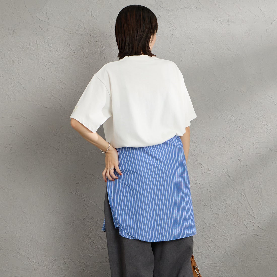 NORDISK [ノルディスク] 別注 ワンポイント刺繍 ポケットTシャツ [NU11701-JF] WHT &&モデル身長：160cm 着用サイズ：S&&