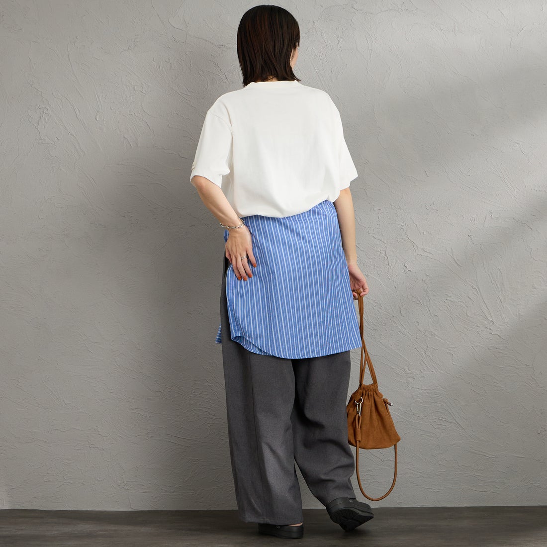 NORDISK [ノルディスク] 別注 ワンポイント刺繍 ポケットTシャツ [NU11701-JF] WHT &&モデル身長：160cm 着用サイズ：S&&