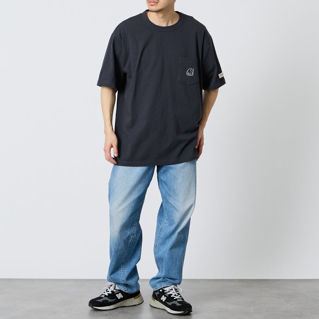 NORDISK [ノルディスク] 別注 ワンポイント刺繍 ポケットTシャツ [NU11701-JF] CHR &&モデル身長：168cm 着用サイズ：L&&