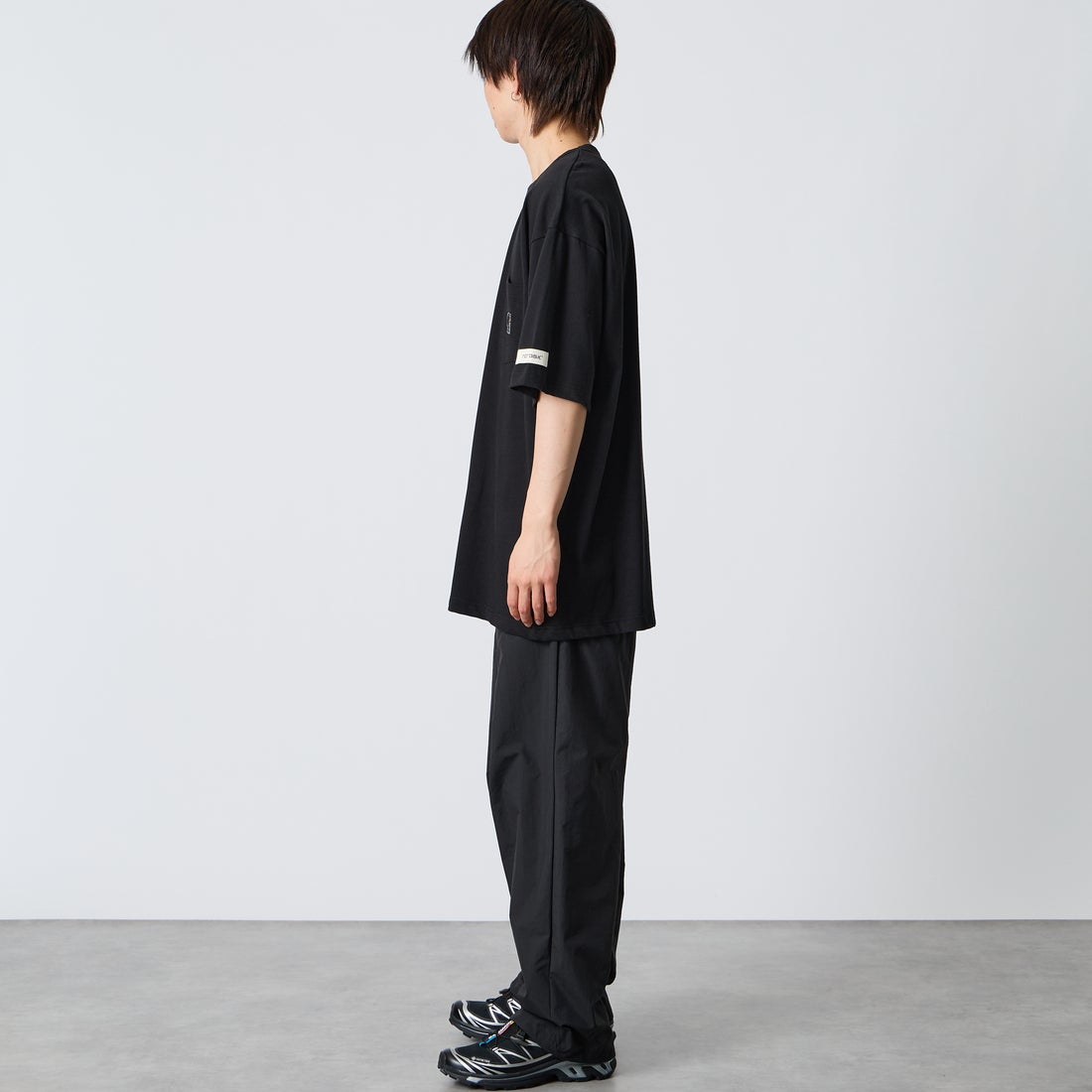 NORDISK [ノルディスク] 別注 ワンポイント刺繍 ポケットTシャツ [NU11701-JF] BLK &&モデル身長：177cm 着用サイズ：XL&&