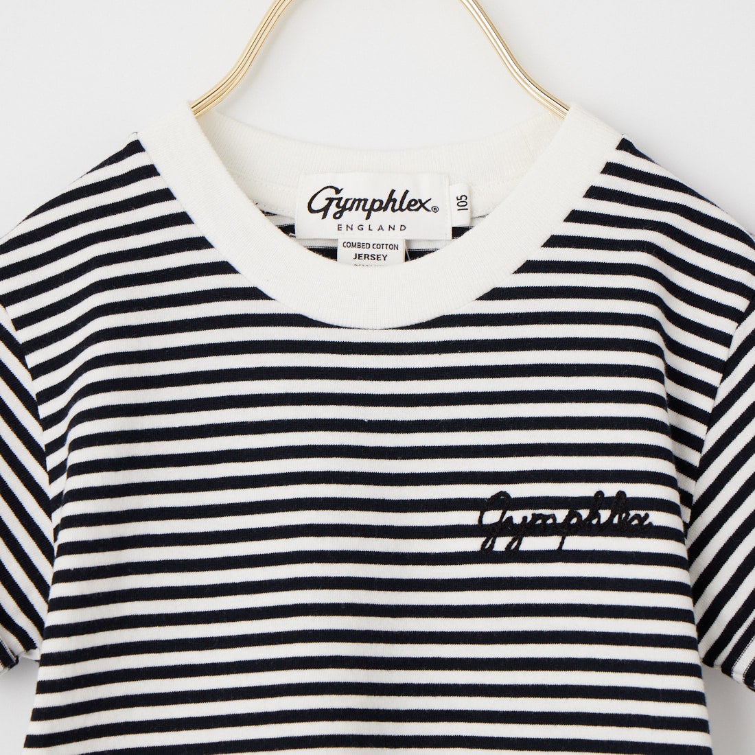 Gymphlex [ジムフレックス] キッズ ストライプショートスリーブTシャツ [GY-C0458COM] WH/NVY ST