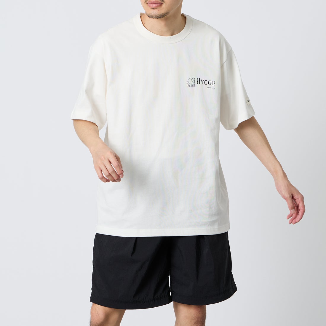 NORDISK [ノルディスク] 別注 HYGGE フラワーバックプリントTシャツ [NU11704-JF] WHT &&モデル身長：168cm 着用サイズ：M&&