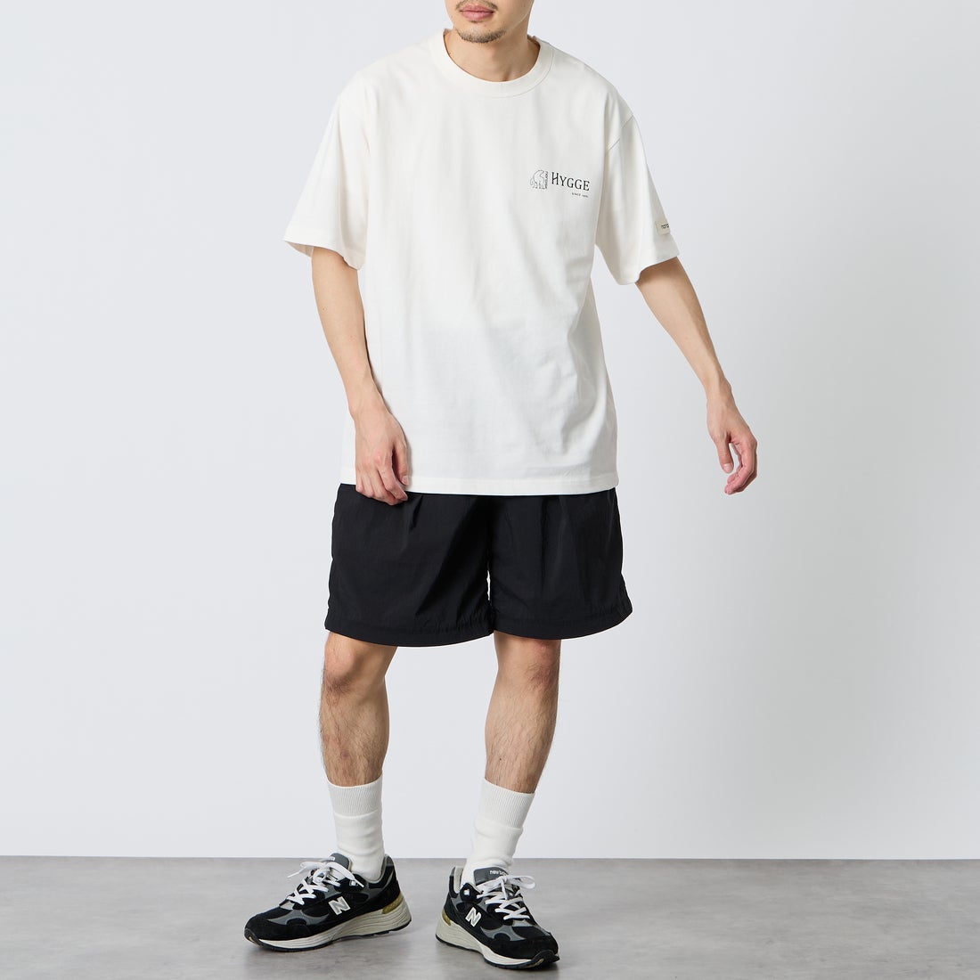 NORDISK [ノルディスク] 別注 HYGGE フラワーバックプリントTシャツ [NU11704-JF] WHT &&モデル身長：168cm 着用サイズ：M&&
