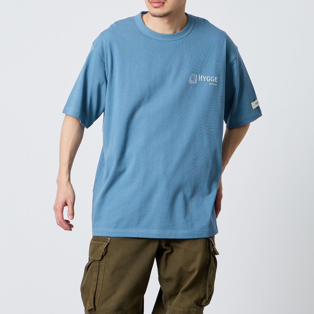 NORDISK [ノルディスク] 別注 HYGGE フラワーバックプリントTシャツ [NU11704-JF] BLU &&モデル身長：168cm 着用サイズ：L&&