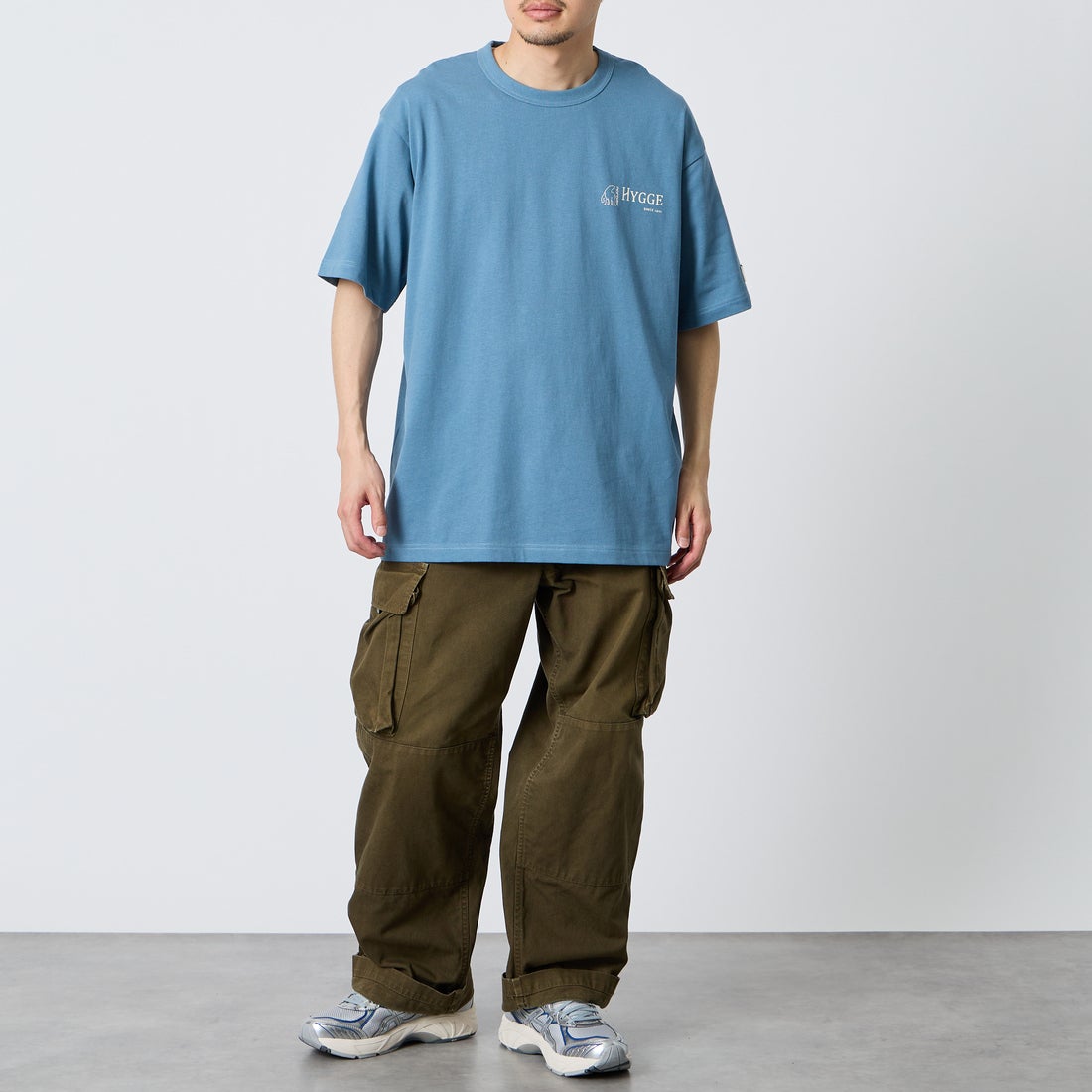 NORDISK [ノルディスク] 別注 HYGGE フラワーバックプリントTシャツ [NU11704-JF] BLU &&モデル身長：168cm 着用サイズ：L&&