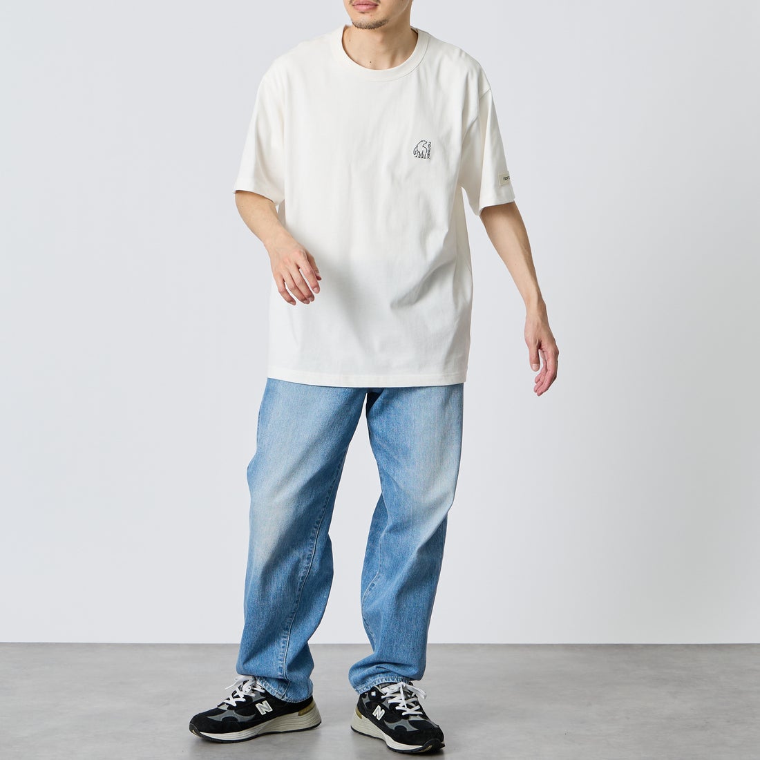 NORDISK [ノルディスク] 別注 バックロゴプリントTシャツ [NU11702-JF] WHT &&モデル身長：168cm 着用サイズ：M&&