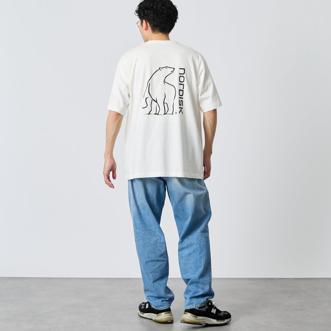 NORDISK [ノルディスク] 別注 バックロゴプリントTシャツ [NU11702-JF] WHT &&モデル身長：168cm 着用サイズ：M&&