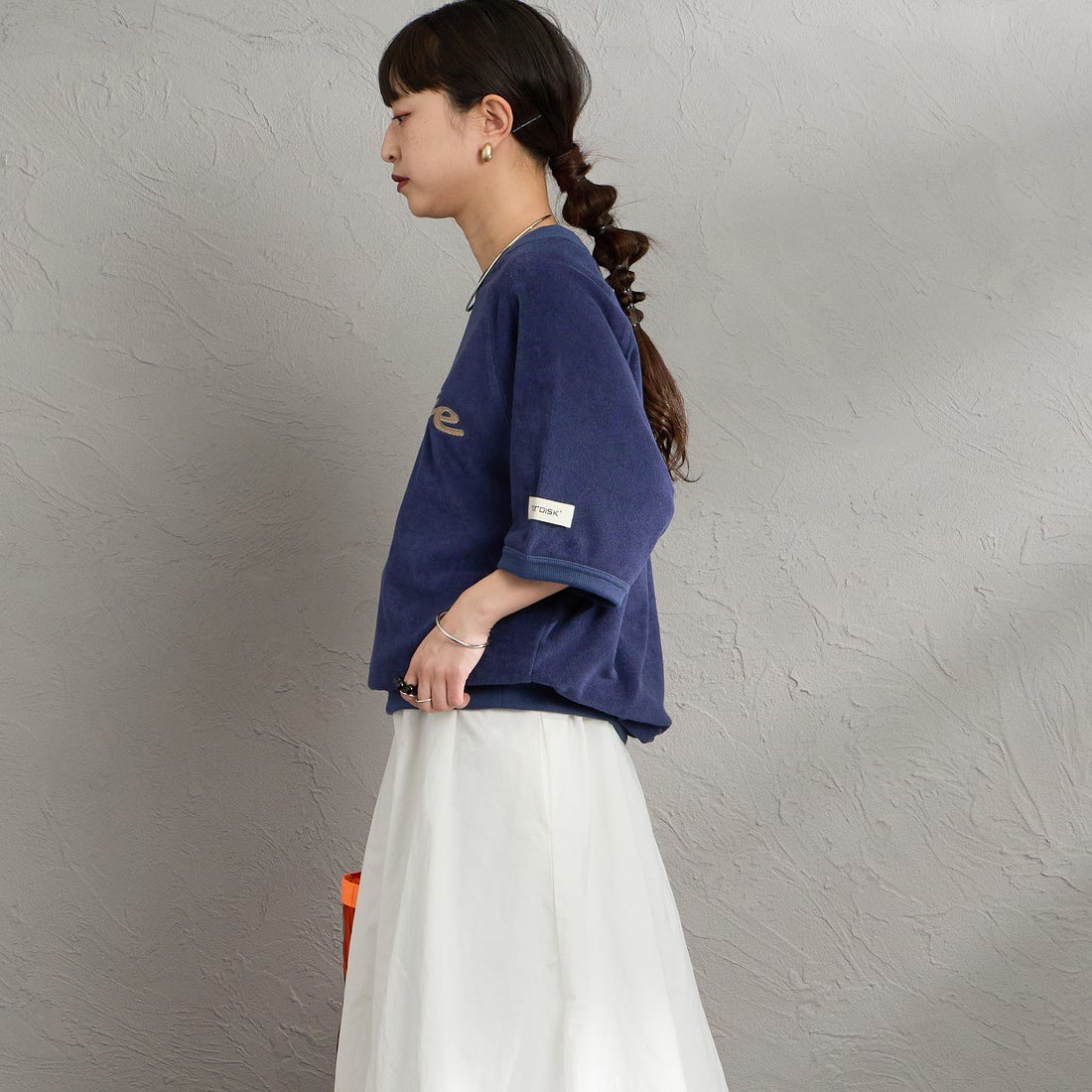 NORDISK [ノルディスク] 別注 HYGGE パイル半袖スウェット [NU11705-JF] NVY &&モデル身長：150cm 着用サイズ：S&&