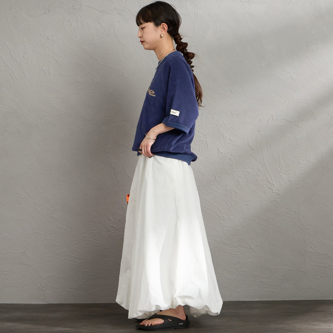 NORDISK [ノルディスク] 別注 HYGGE パイル半袖スウェット [NU11705-JF] NVY &&モデル身長：150cm 着用サイズ：S&&