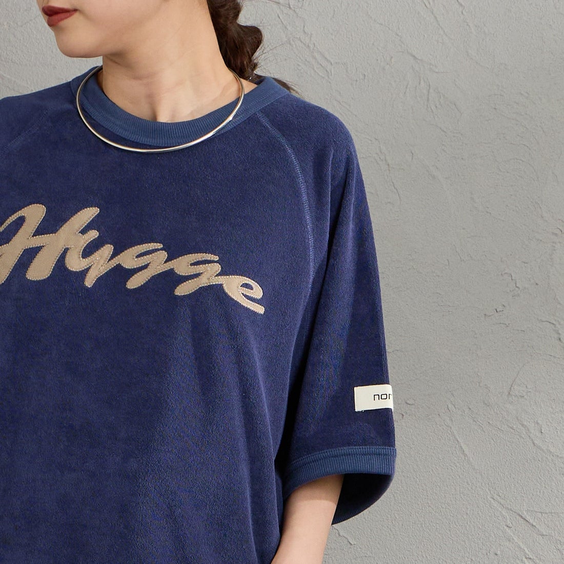 NORDISK [ノルディスク] 別注 HYGGE パイル半袖スウェット [NU11705-JF] NVY &&モデル身長：150cm 着用サイズ：S&&