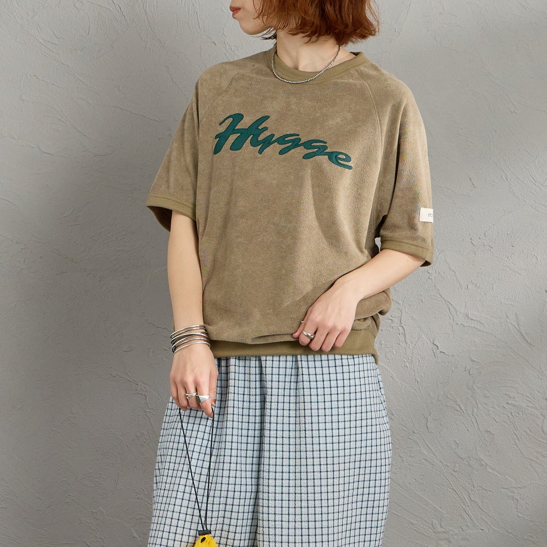 NORDISK [ノルディスク] 別注 HYGGE パイル半袖スウェット [NU11705-JF] BEG &&モデル身長：158cm 着用サイズ：S&&