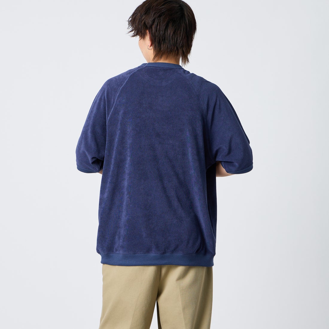NORDISK [ノルディスク] 別注 HYGGE パイル半袖スウェット [NU11705-JF] NVY &&モデル身長：177cm 着用サイズ：XL&&