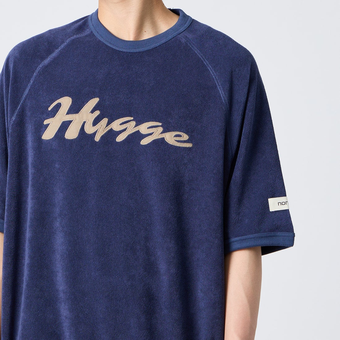 NORDISK [ノルディスク] 別注 HYGGE パイル半袖スウェット [NU11705-JF] NVY &&モデル身長：177cm 着用サイズ：XL&&