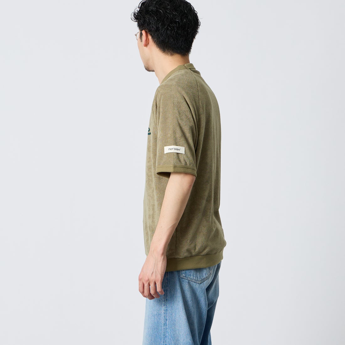 NORDISK [ノルディスク] 別注 HYGGE パイル半袖スウェット [NU11705-JF] BEG &&モデル身長：168cm 着用サイズ：M&&