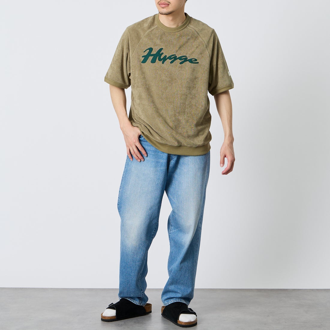 NORDISK [ノルディスク] 別注 HYGGE パイル半袖スウェット [NU11705-JF] BEG &&モデル身長：168cm 着用サイズ：M&&