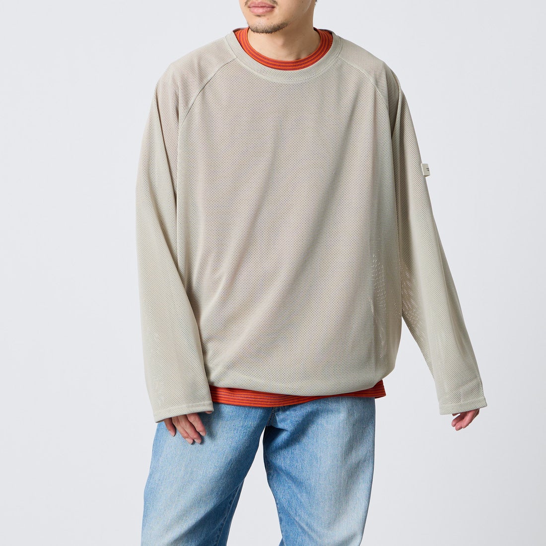 NORDISK [ノルディスク] 別注 ドローコード メッシュプルオーバー [NU11706-JF] BEG &&モデル身長：168cm 着用サイズ：L&&