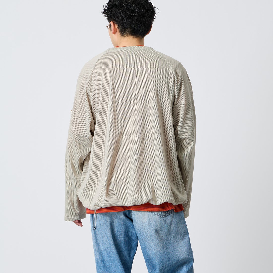 NORDISK [ノルディスク] 別注 ドローコード メッシュプルオーバー [NU11706-JF] BEG &&モデル身長：168cm 着用サイズ：L&&