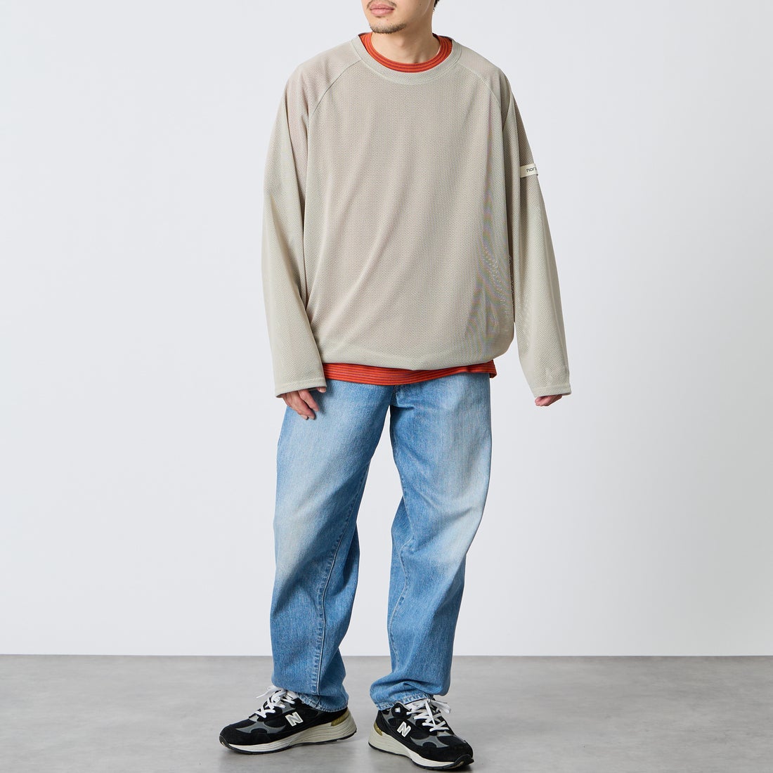 NORDISK [ノルディスク] 別注 ドローコード メッシュプルオーバー [NU11706-JF] BEG &&モデル身長：168cm 着用サイズ：L&&