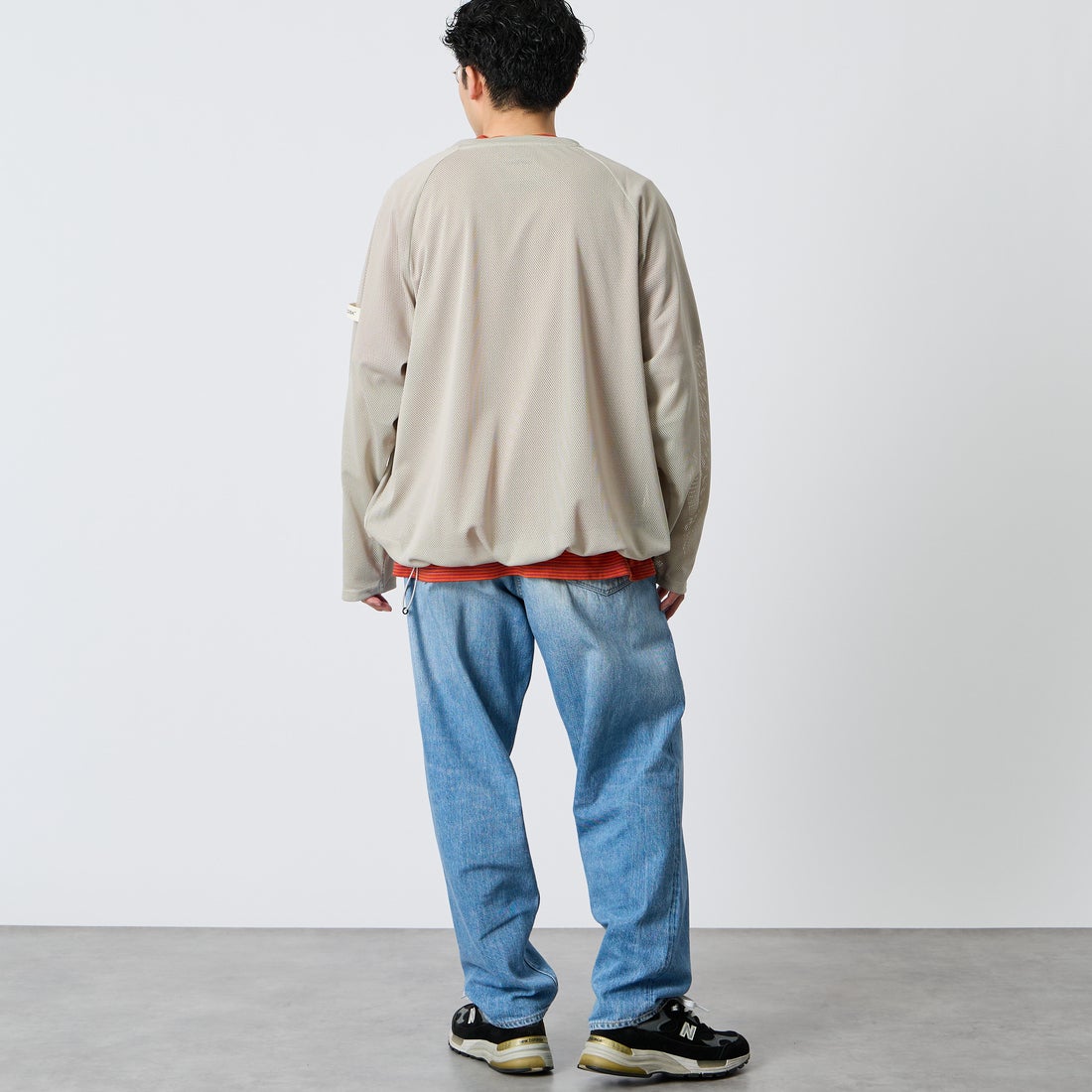 NORDISK [ノルディスク] 別注 ドローコード メッシュプルオーバー [NU11706-JF] BEG &&モデル身長：168cm 着用サイズ：L&&