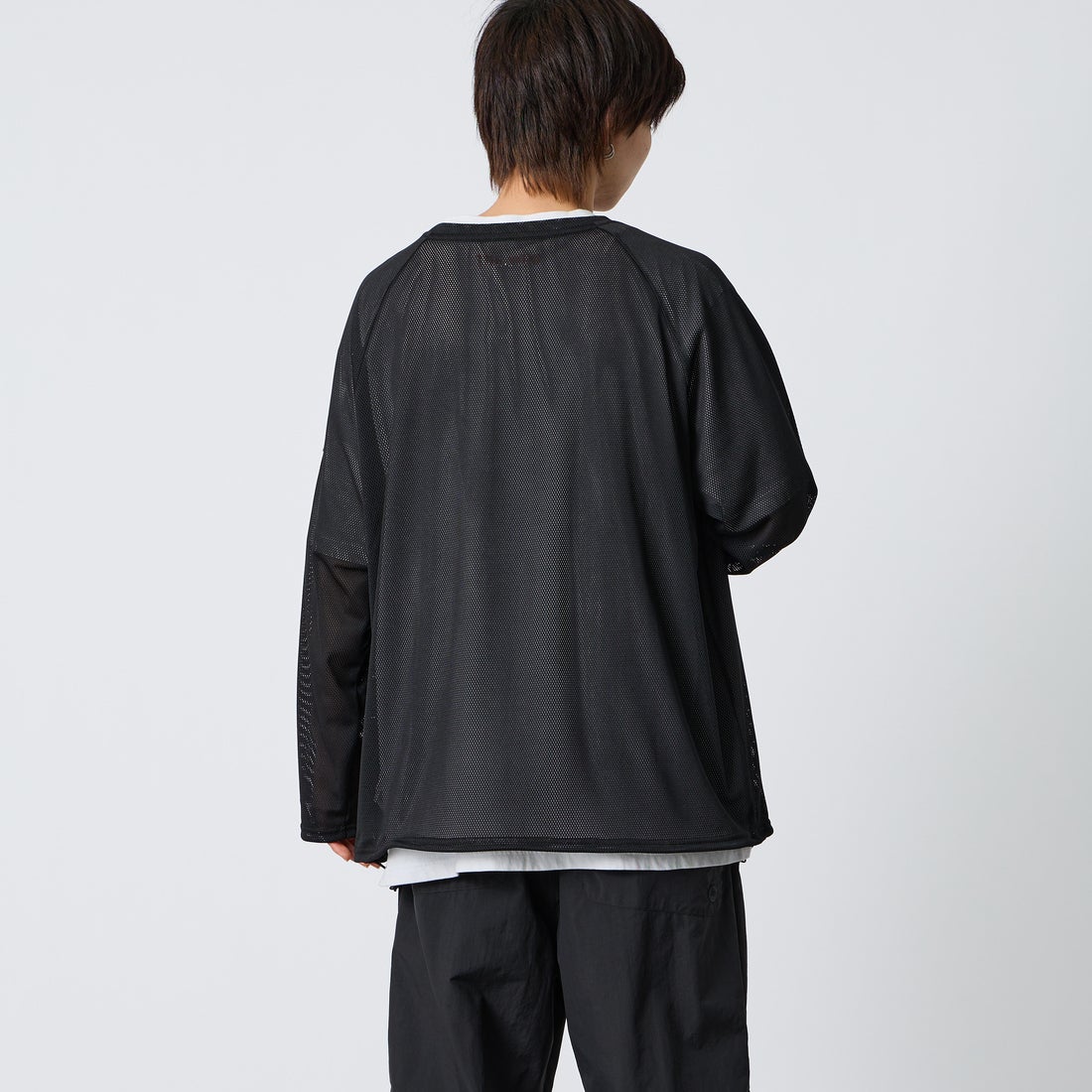 NORDISK [ノルディスク] 別注 ドローコード メッシュプルオーバー [NU11706-JF] BLK &&モデル身長：177cm 着用サイズ：L&&