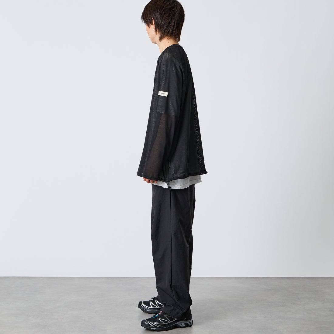 NORDISK [ノルディスク] 別注 ドローコード メッシュプルオーバー [NU11706-JF] BLK &&モデル身長：177cm 着用サイズ：L&&