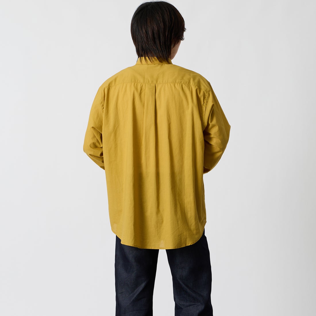 NORDISK [ノルディスク] 別注 レギュラーカラーシャツ [NU81701-JF] MUSTARD &&モデル身長：177cm 着用サイズ：M&&